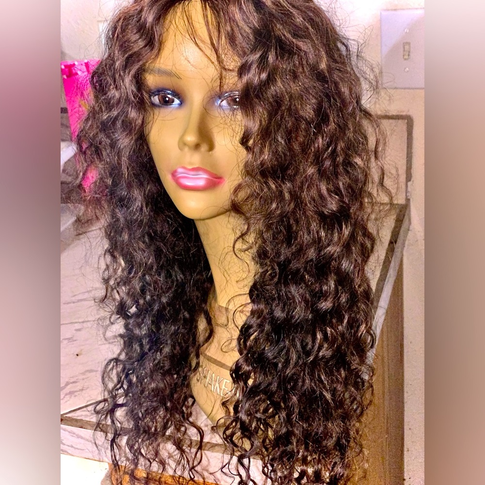 24” human hair curly wig +